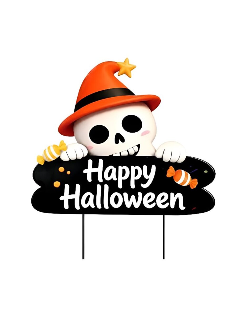 Metal Halloween Yard Stake Skeleton Outdoor Decorations